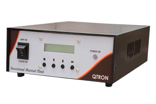 QTRON Classic devotional musical clock with LCD display and physical buttons